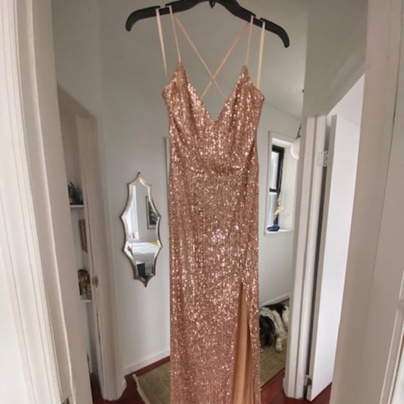 Small Blush Beaded Gown - Picture 1 of 3